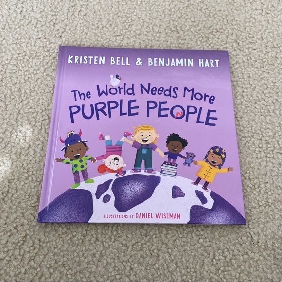 The World Needs More Purple People Hard Back Book by Kristen Bell - Picture 1 of 6